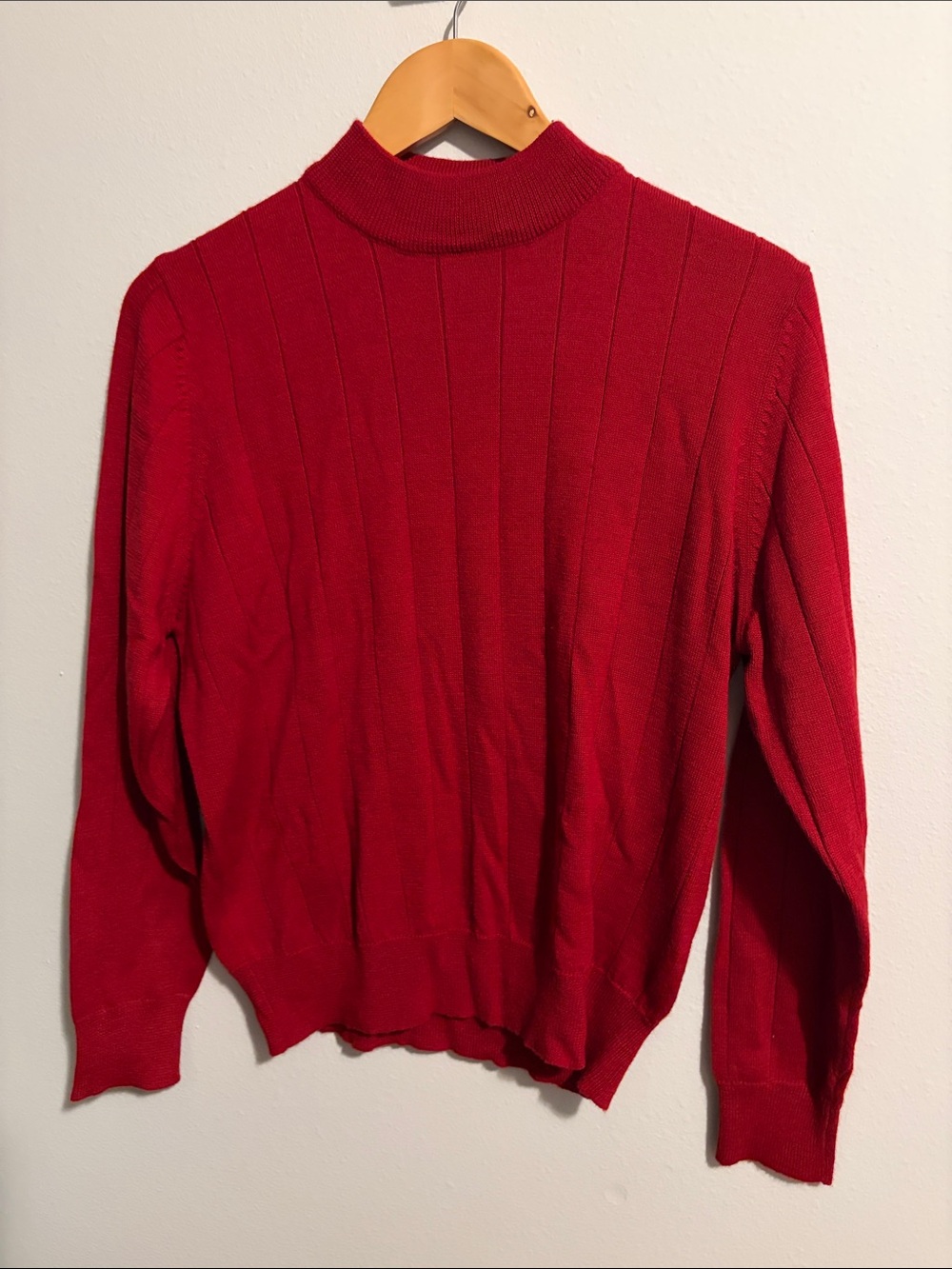 Vintage Harve Benard Red Ribbed Turtleneck Sweater